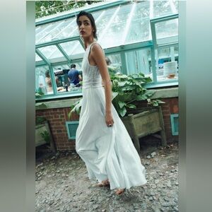 NWT ZARA CONTRAST CROCHET KNIT DRESS